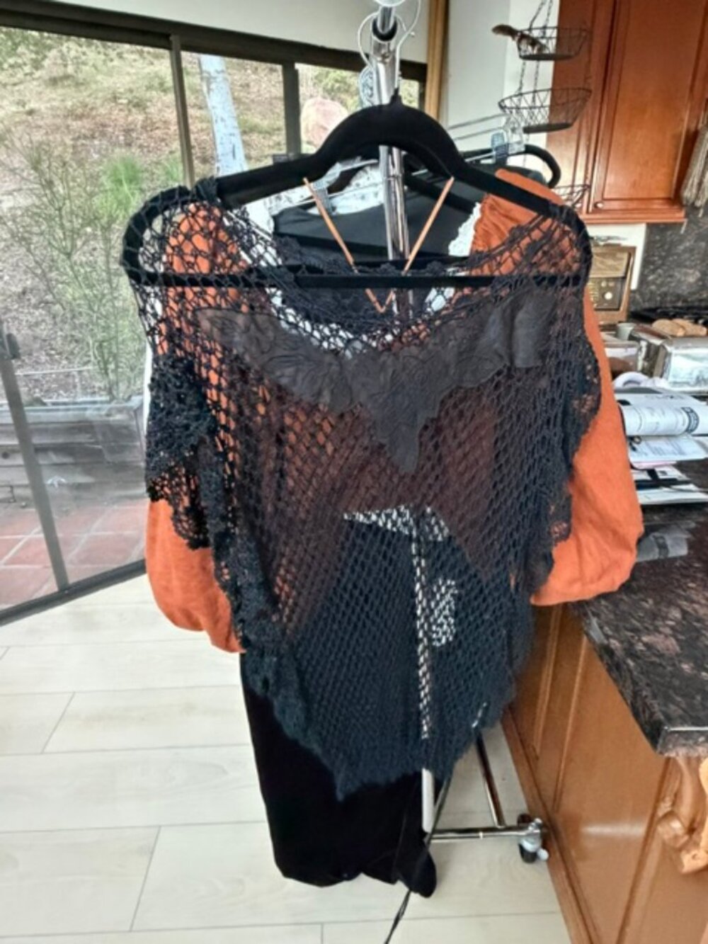 90s Black Mesh Top